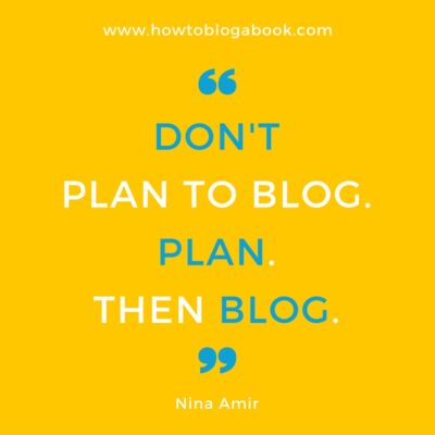 create a blog plan for your blogged book