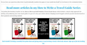 Engage your readers while you promote your blogged book using bottom-of-post images and text