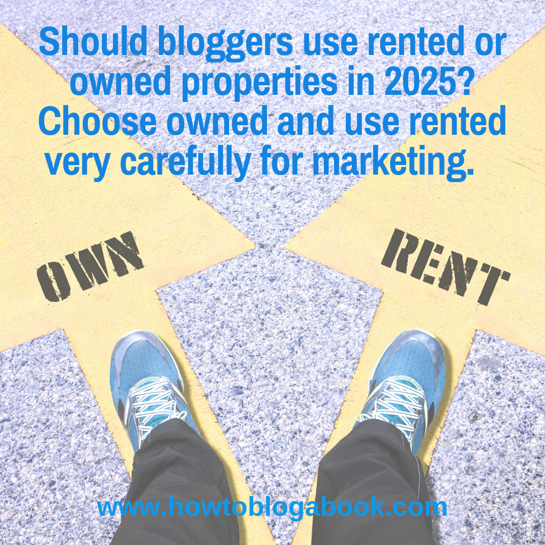 create an owned website but market carefully on rented sites